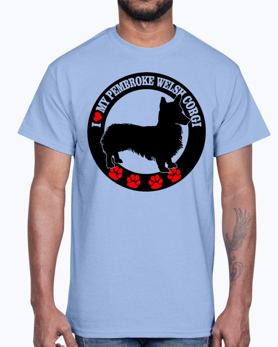 Men's Gildan Ultra Cotton T-Shirt I love my welsh corgi