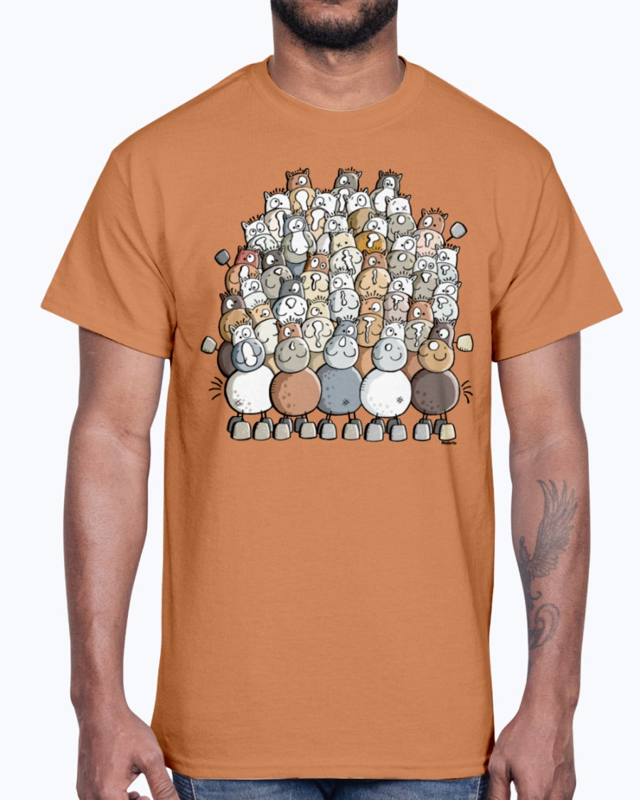 Men's Gildan Ultra Cotton T-Shirt Colorful pile of horses