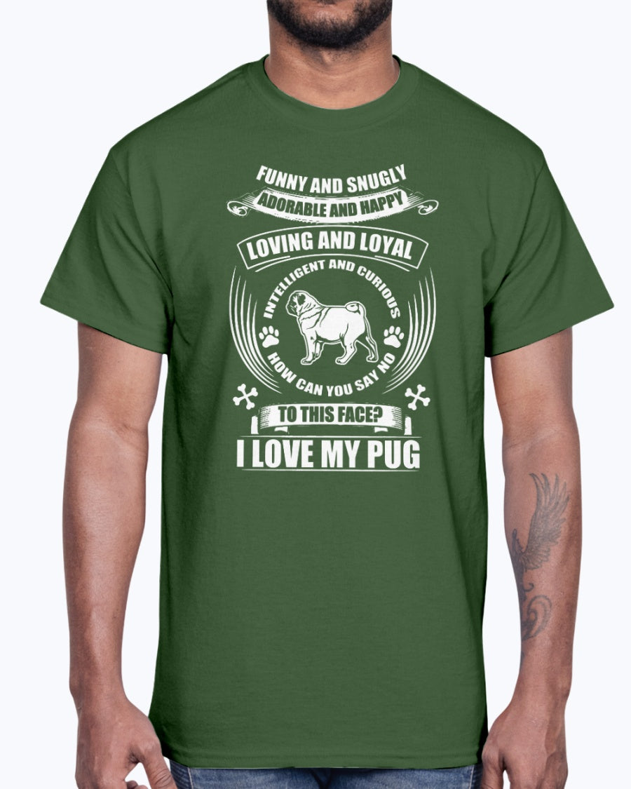 Men's Gildan Ultra Cotton T-Shirt I love my pug