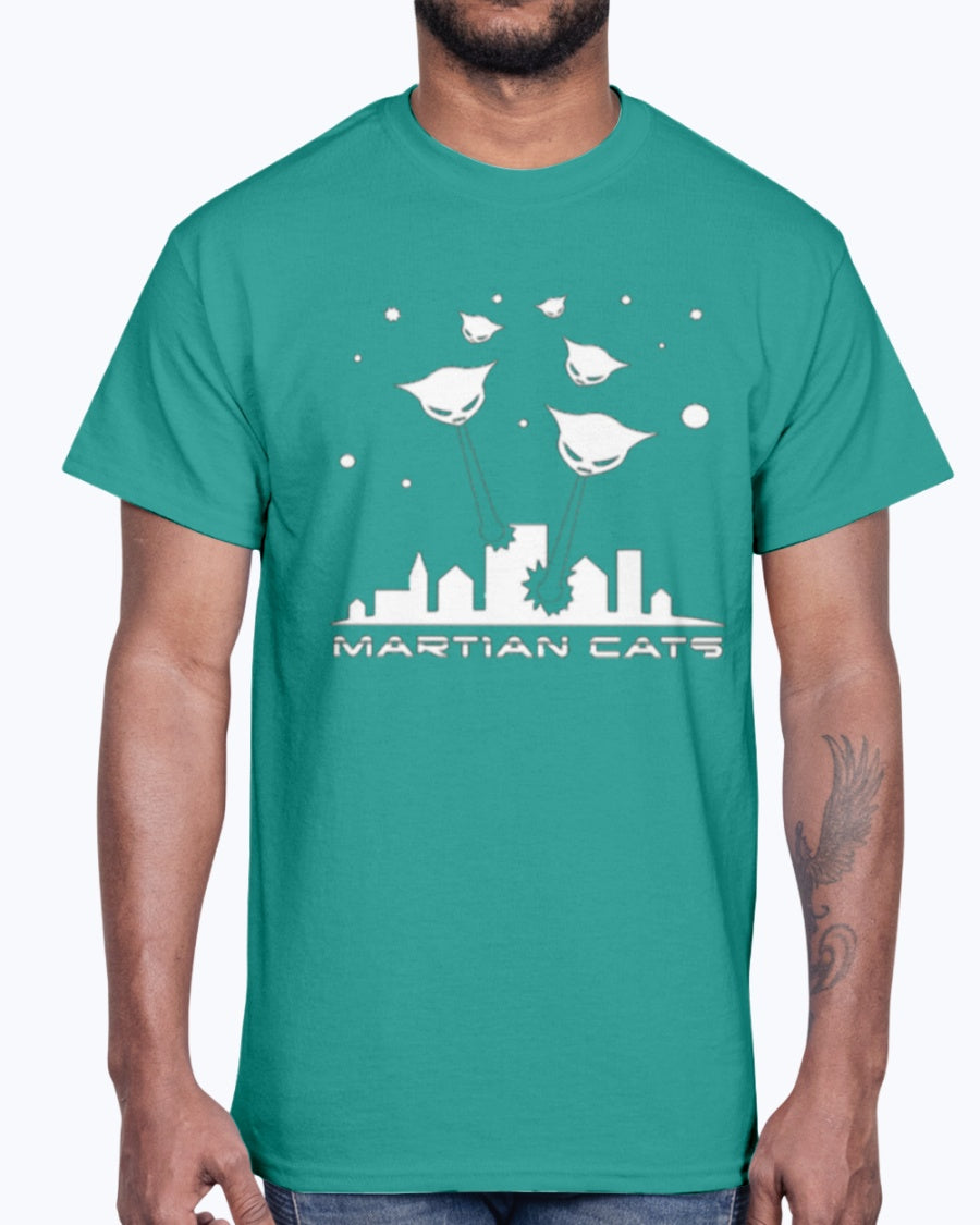 Men's Gildan Ultra Cotton T-Shirt Alien Cat Explosion Cat