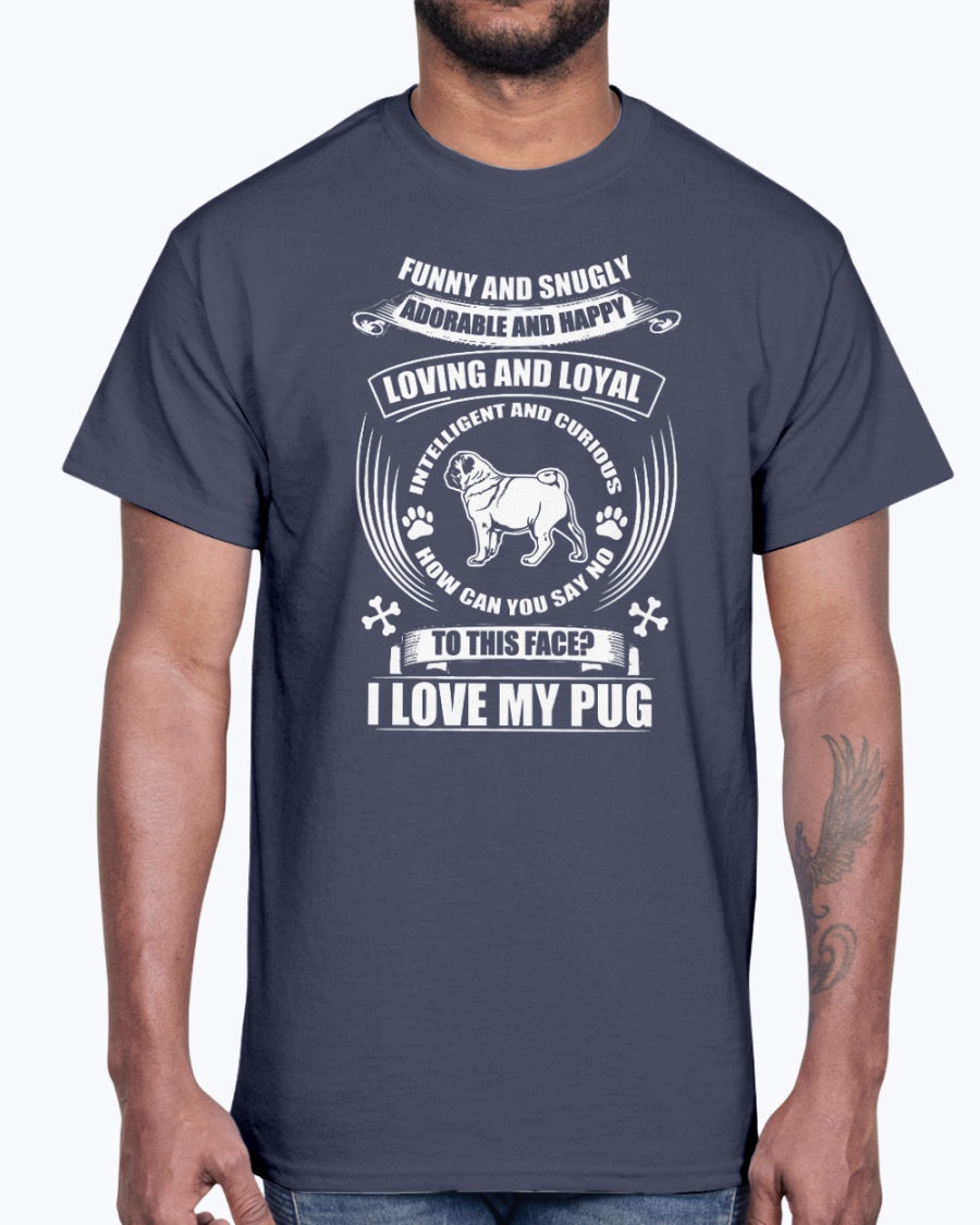 Men's Gildan Ultra Cotton T-Shirt I love my pug