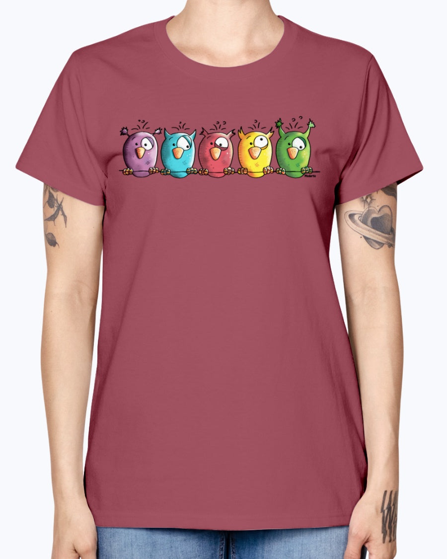 Gildan Ladies Missy T-Shirt 16 colors Funny Owls
