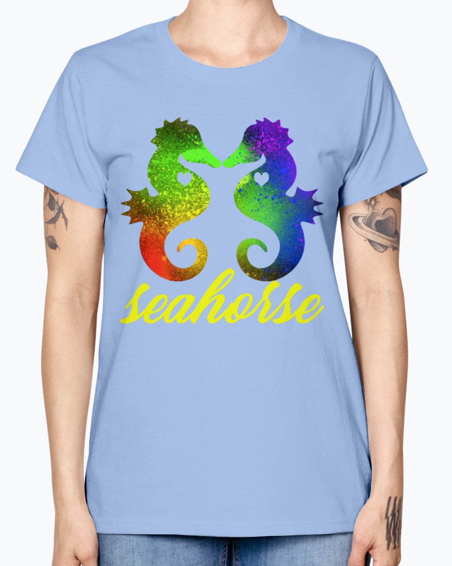Gildan Ladies Missy T-Shirt Love Seahorse Shirt