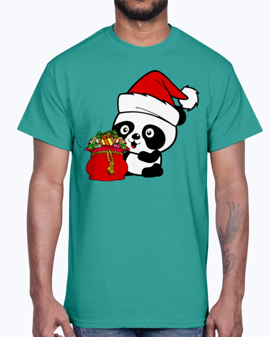 Men's Gildan Ultra Cotton T-Shirt .Santa Panda