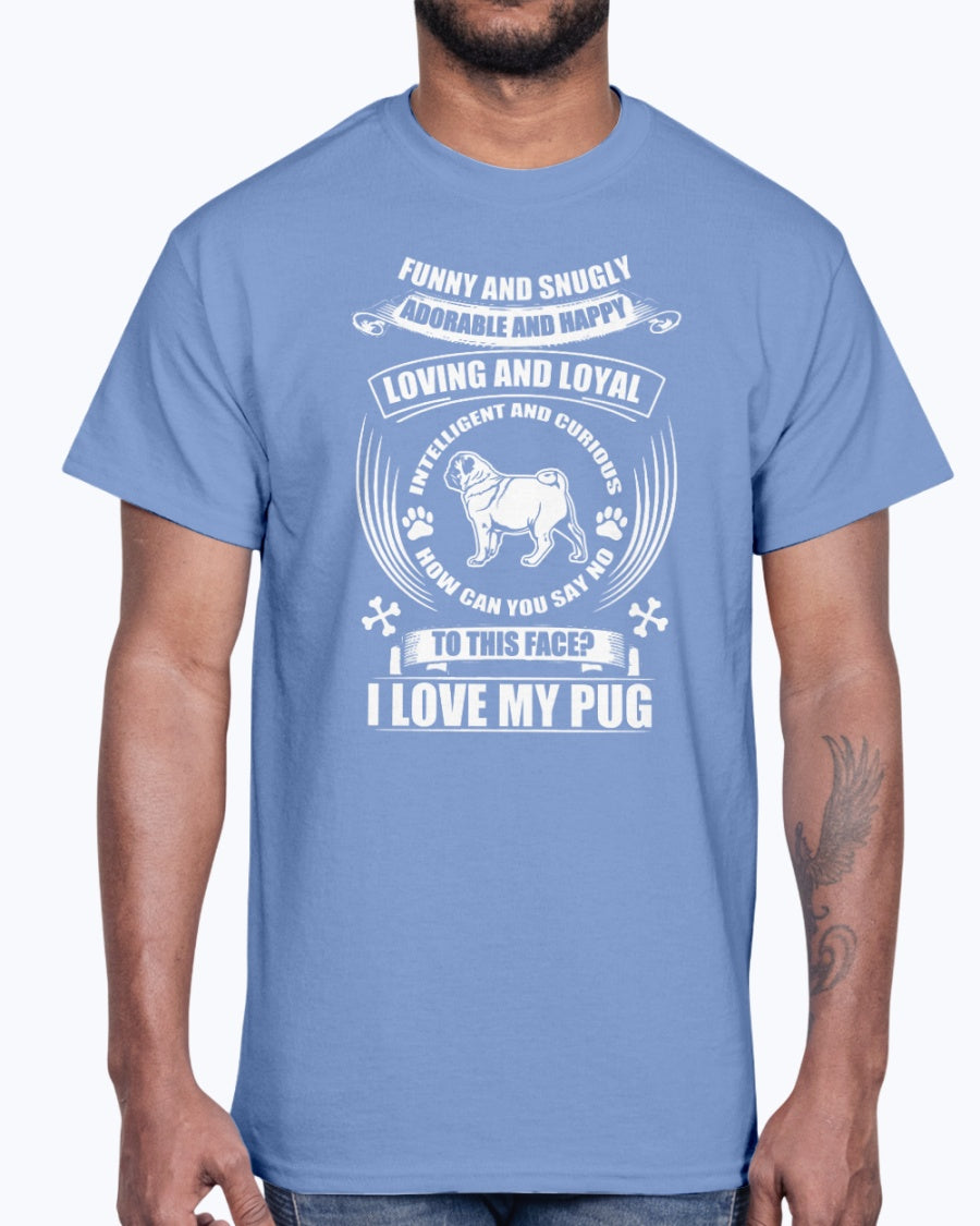 Men's Gildan Ultra Cotton T-Shirt I love my pug