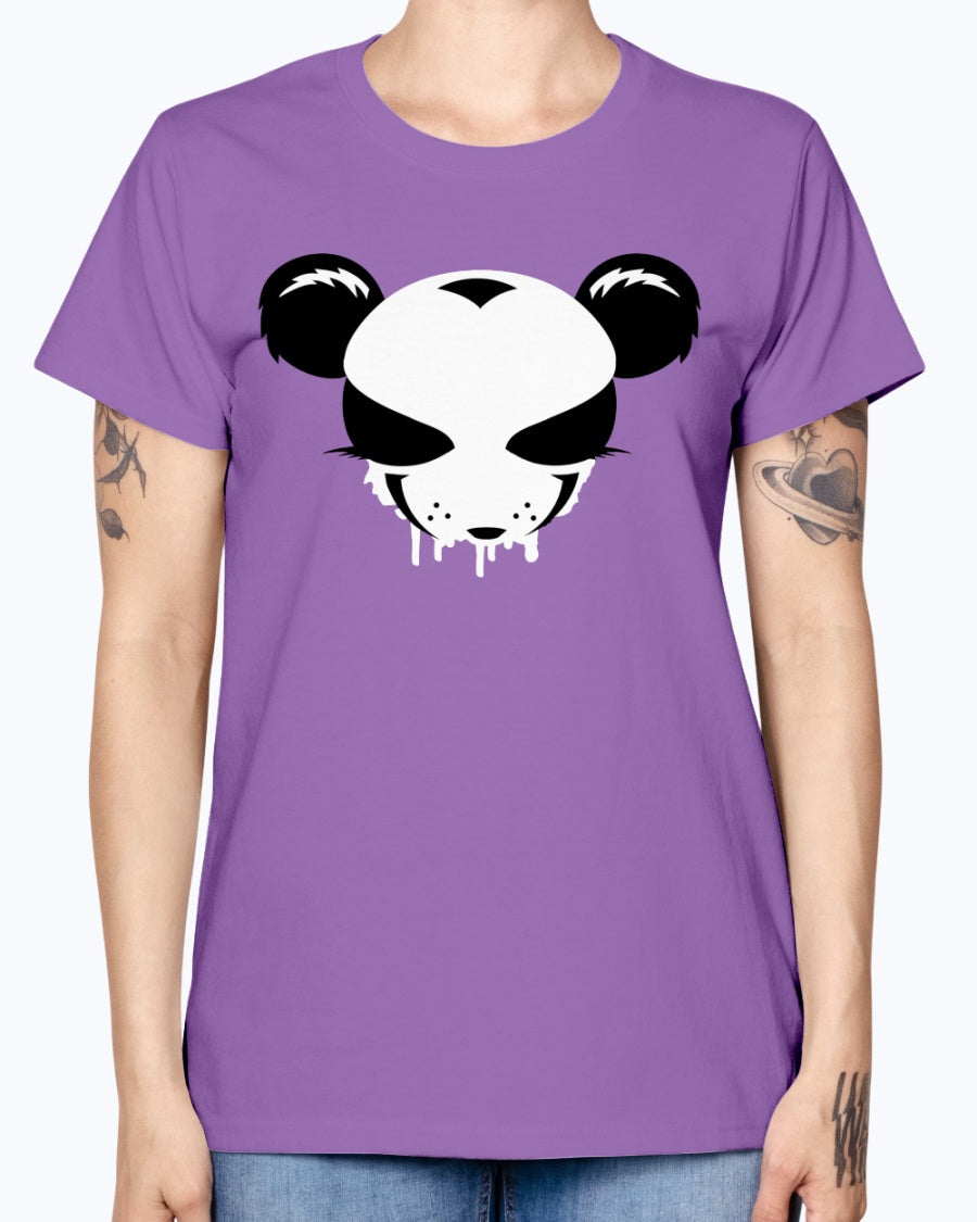 Gildan Ladies Missy T-Shirt . A panda face as a graffiti design