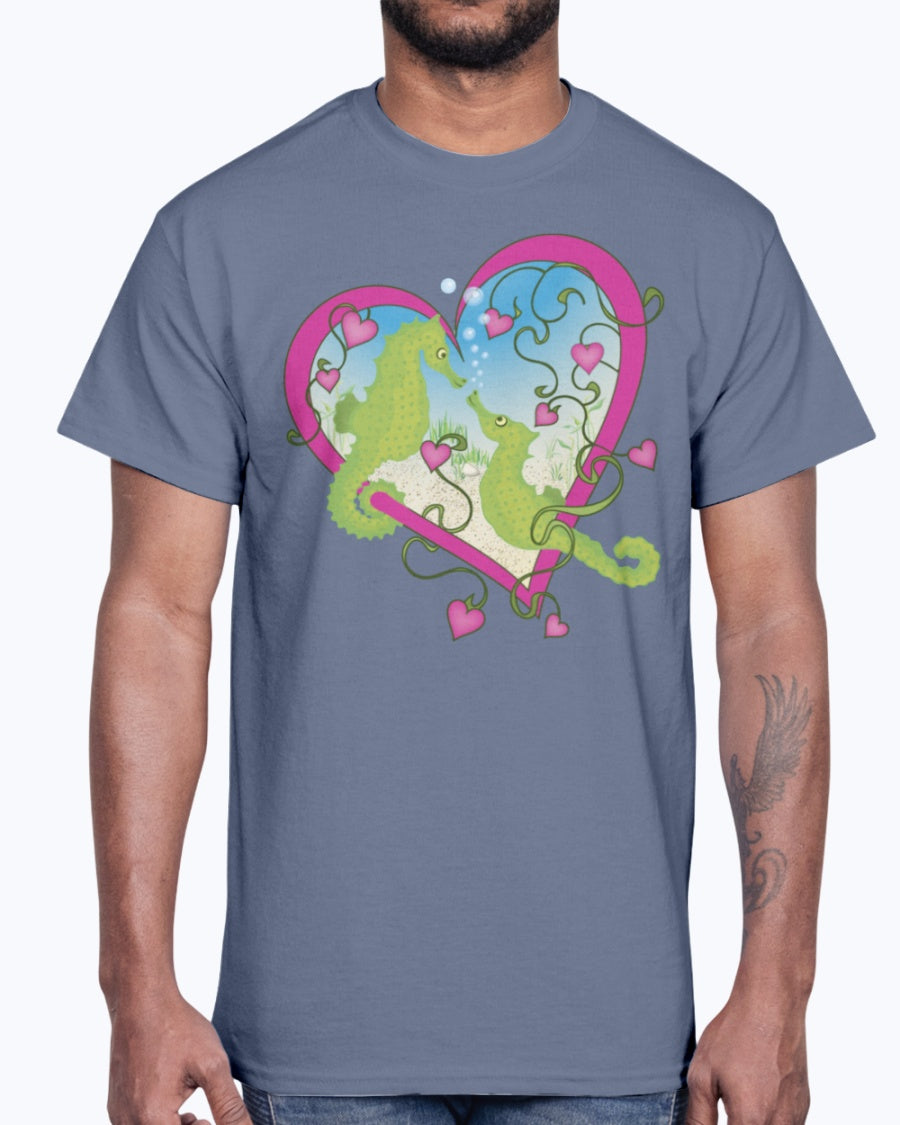 G2000 Unisex Ultra Cotton T-Shirt. Seahorse Love