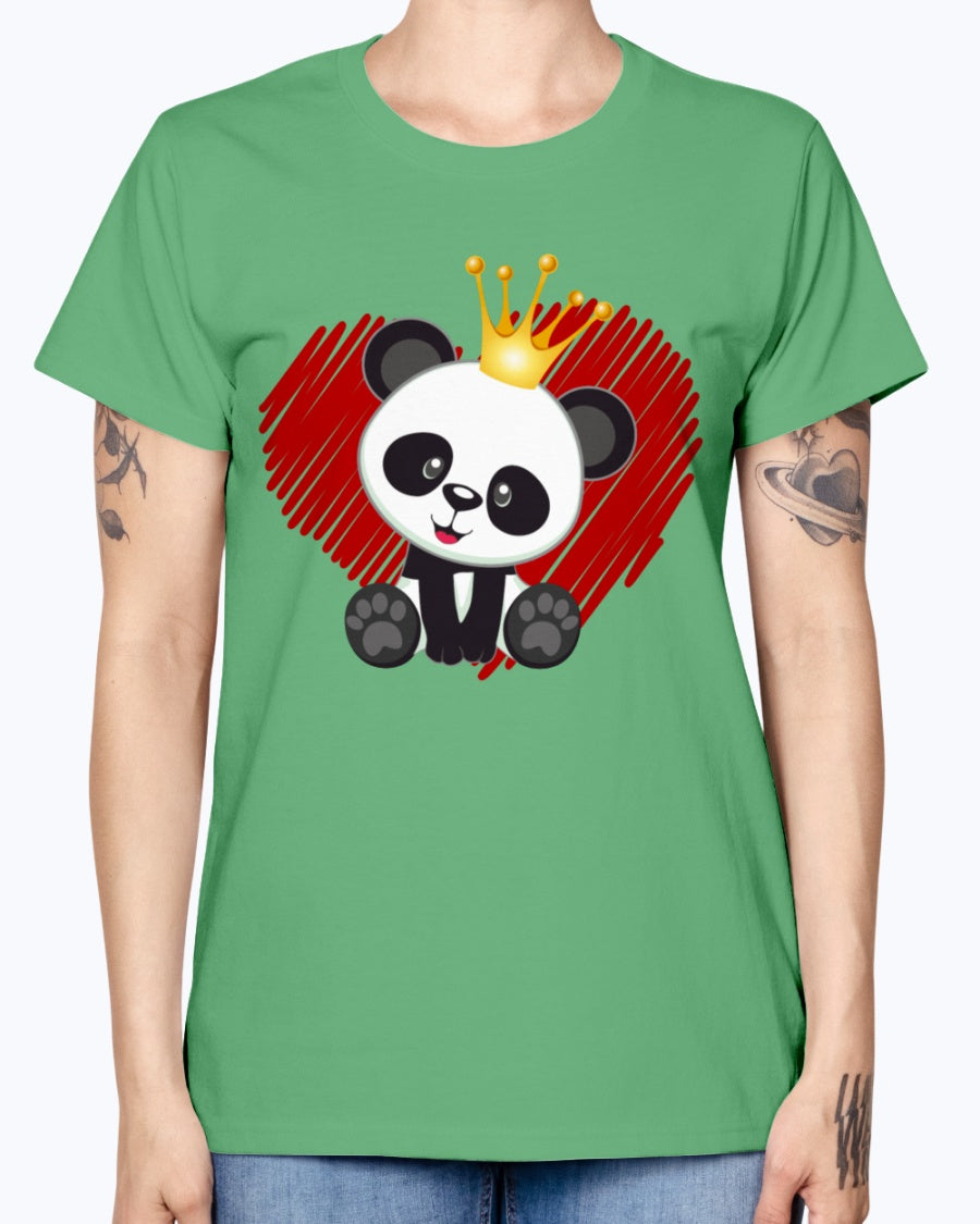 Gildan Ladies Missy T-Shirt. Cute panda love.