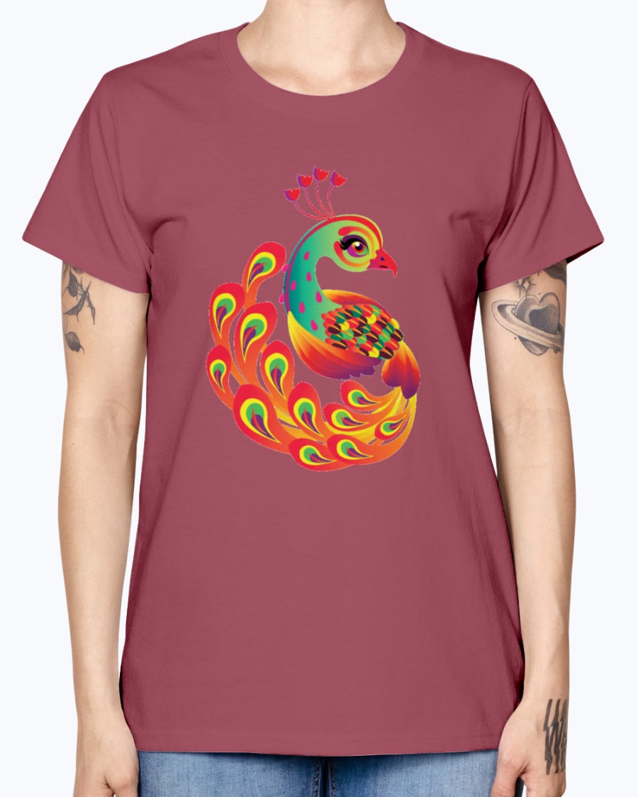 Gildan Ladies Missy T-Shirt 16 colors Peacock new design