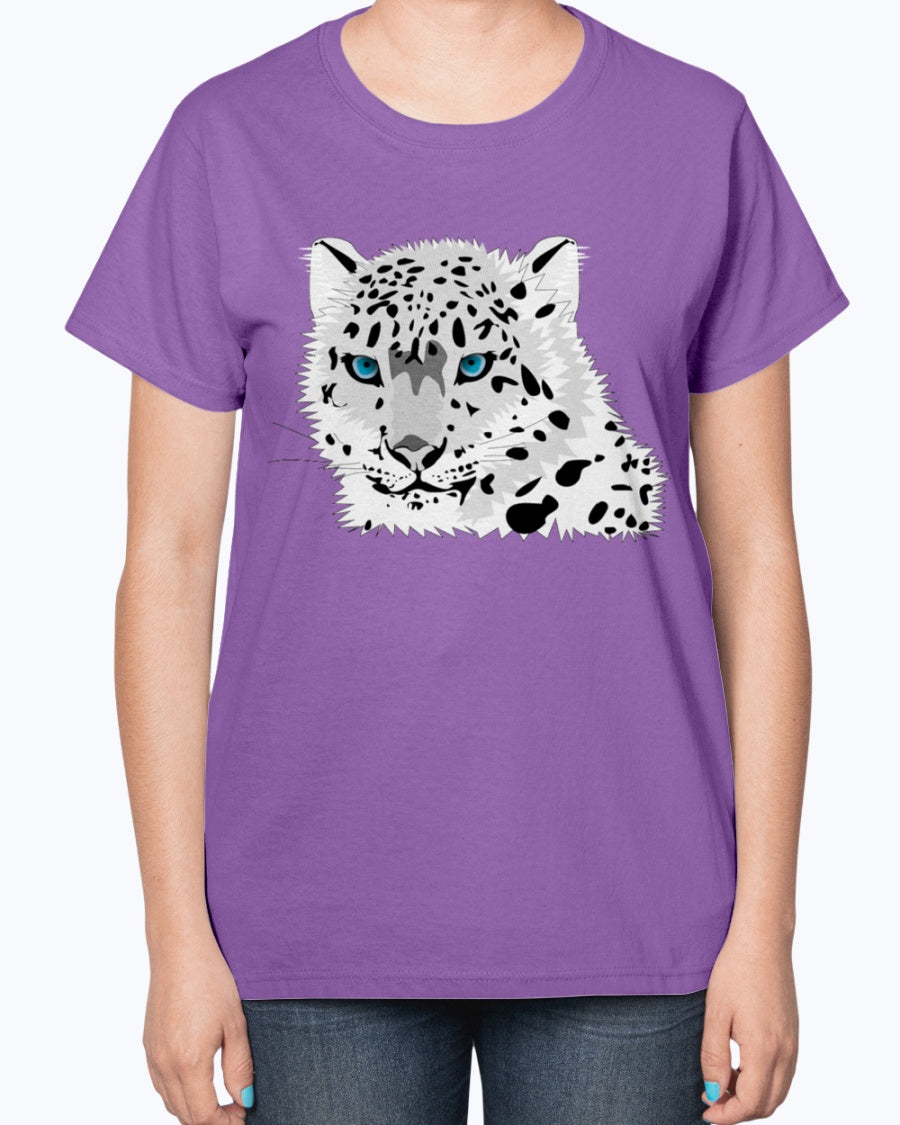 Gildan 2000L Ultra Cotton Ladies T-Shirt 13 colors Dark. Animal snow leopard