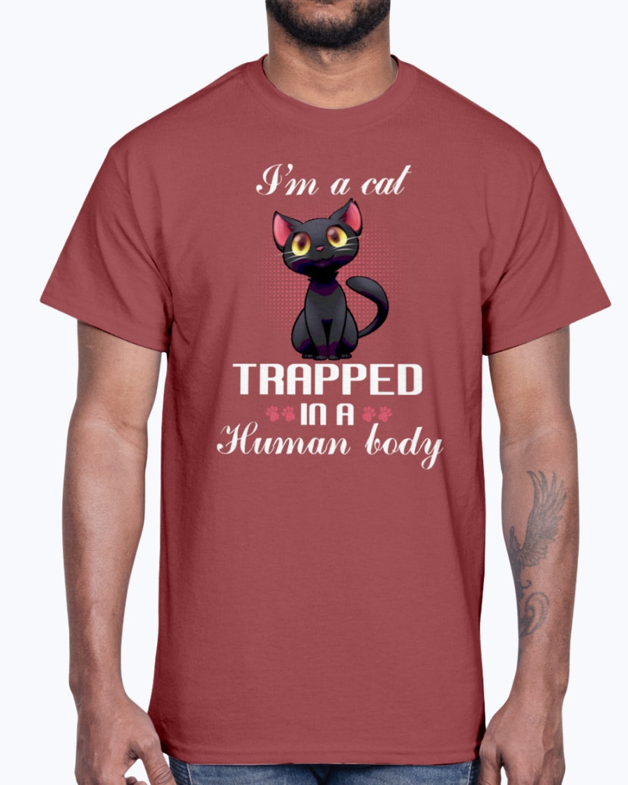 G2000 Unisex Ultra Cotton T-Shirt. I'm a cat trapped in a human body