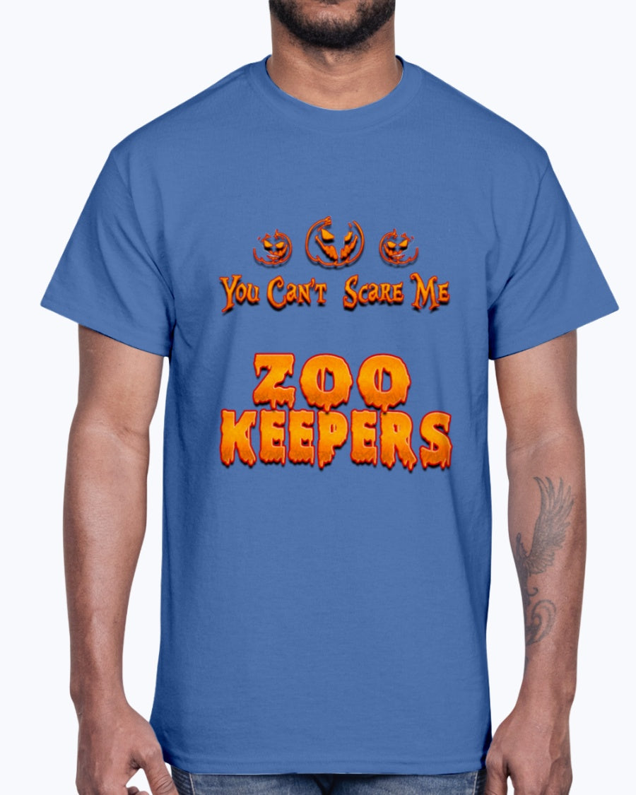 Men's Gildan Ultra Cotton T-Shirt .You Can't Scare Me I Am A Zoo Keepers Halloween