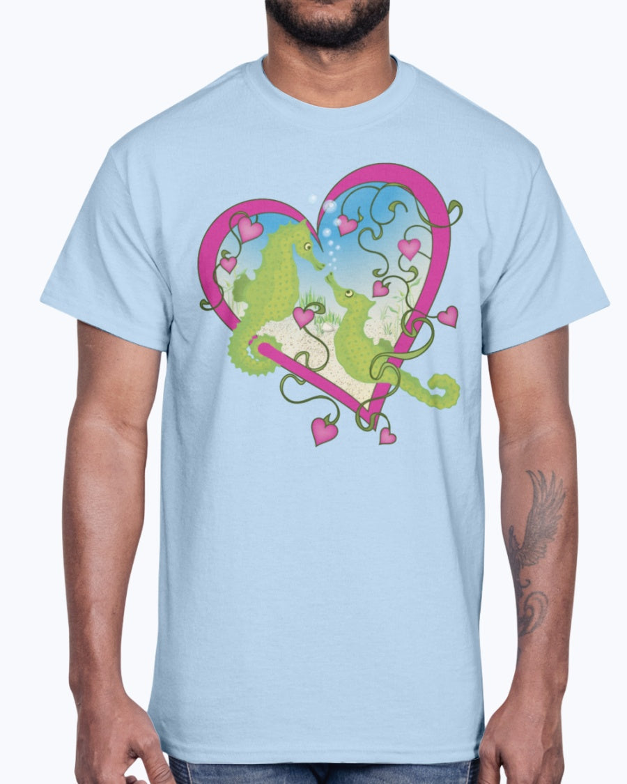 G2000 Unisex Ultra Cotton T-Shirt. Seahorse Love