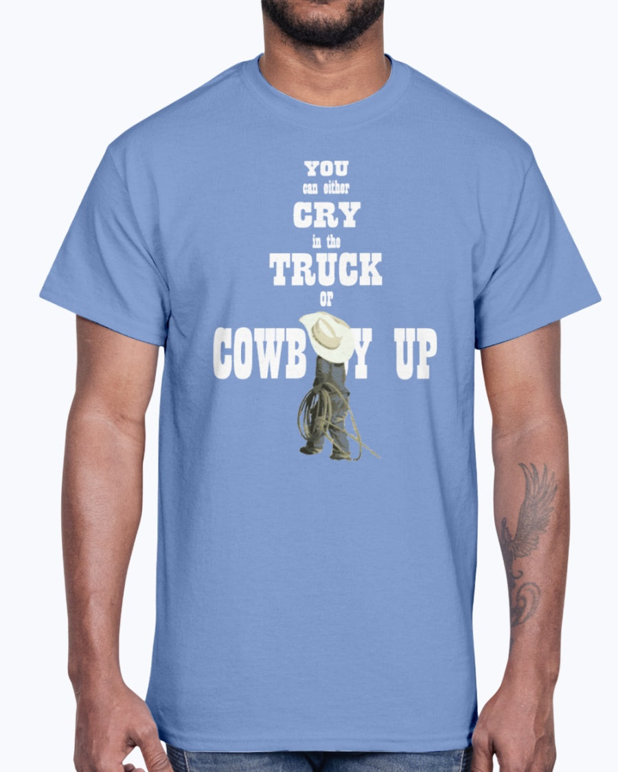 Men's Gildan Ultra Cotton T-Shirt Cowboy up youth
