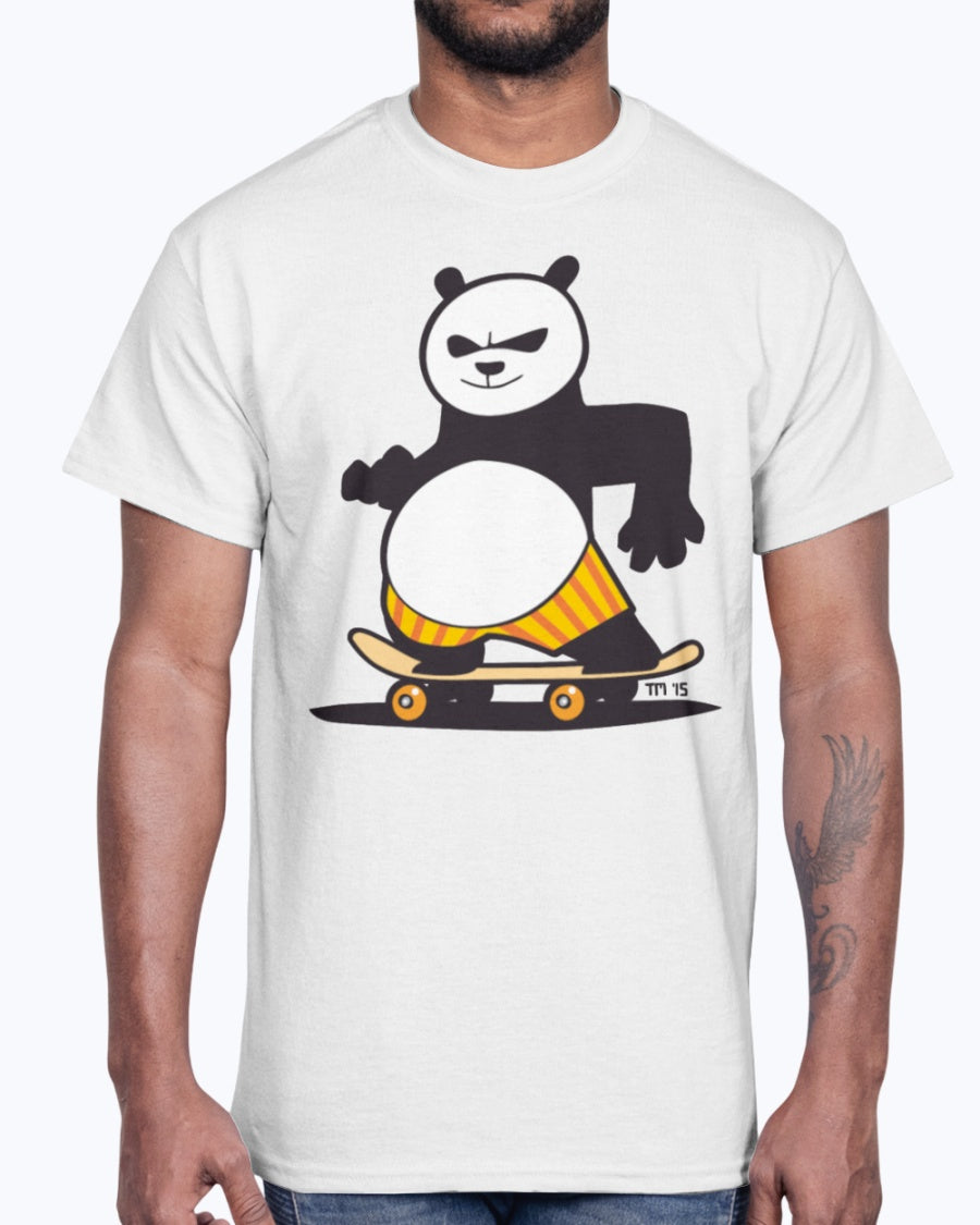 Men's Gildan Ultra Cotton T-Shirt Light Сoloros Skate Panda Kids&apos