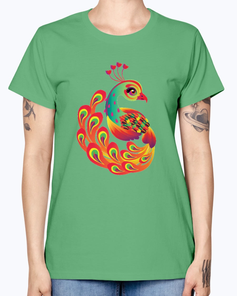 Gildan Ladies Missy T-Shirt 16 colors Peacock new design