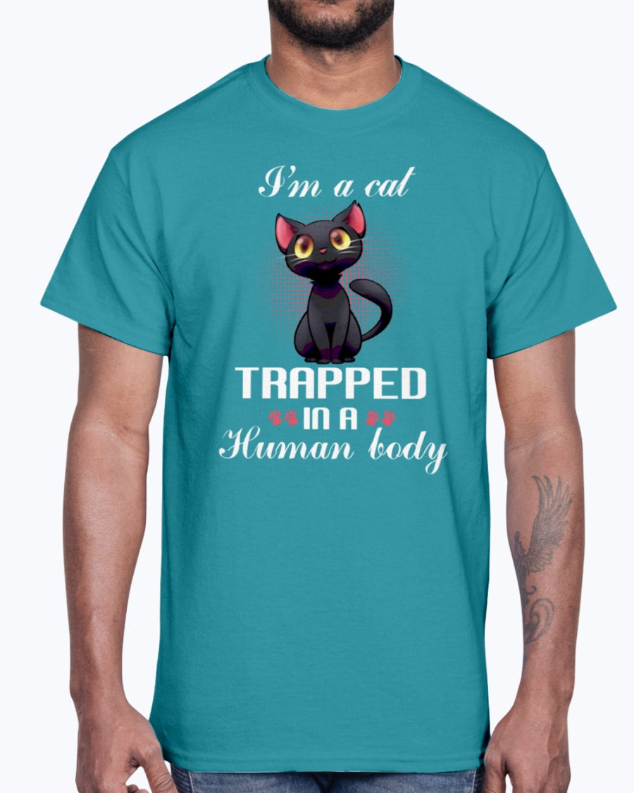 G2000 Unisex Ultra Cotton T-Shirt. I'm a cat trapped in a human body