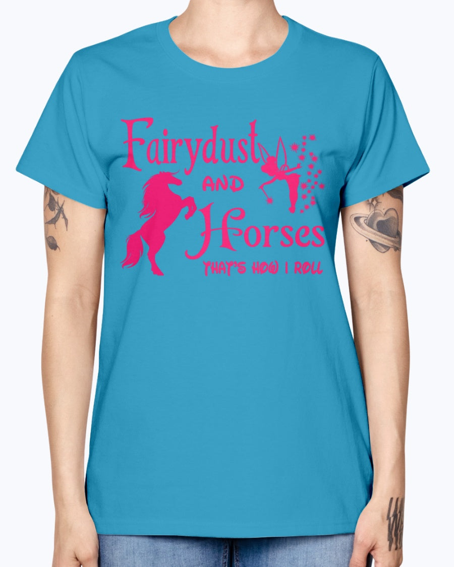 Gildan Ladies Missy T-Shirt Fairydust and horse t shirt