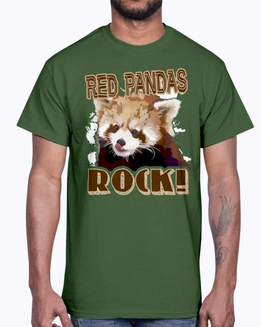 Men's Gildan Ultra Cotton T-Shirt Graffiti Skateboarder. RED PANDAS ROCK