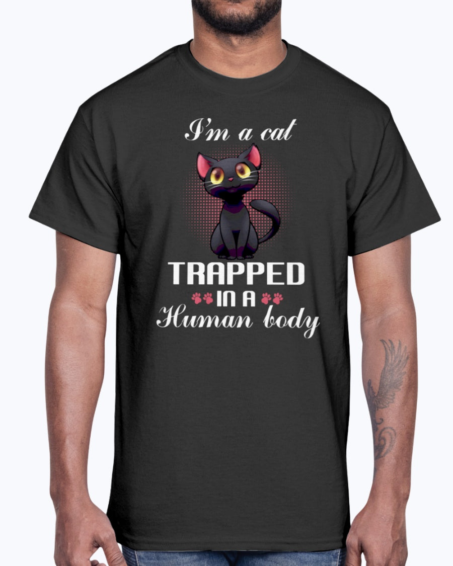 G2000 Unisex Ultra Cotton T-Shirt. I'm a cat trapped in a human body