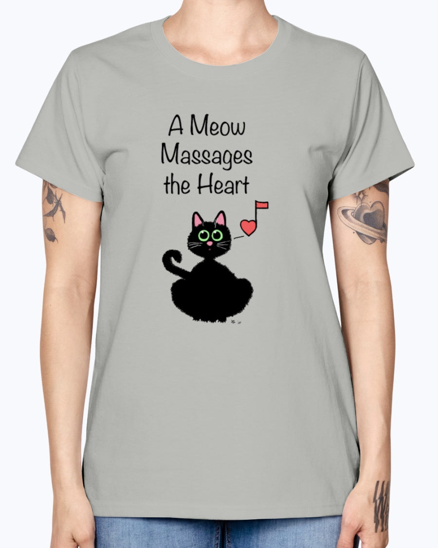 Gildan Ladies Missy T-Shirt A Meow Massages the Heart