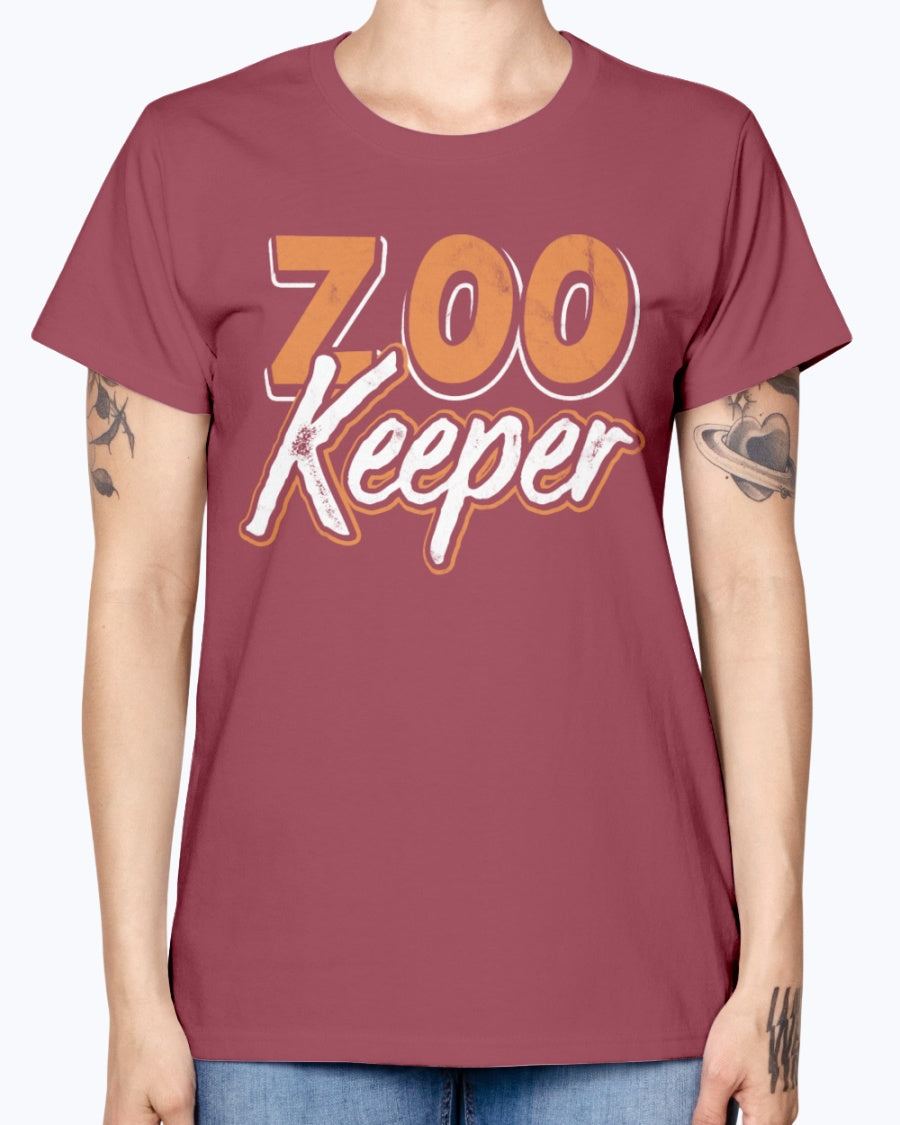 Gildan Ladies Missy T-Shirt 16 colors . Zoo Keeper