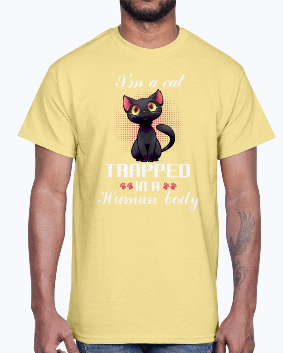 G2000 Unisex Ultra Cotton T-Shirt. I'm a cat trapped in a human body