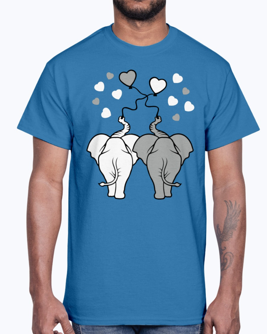 Men's Gildan Ultra Cotton T-Shirt Asphalt elephants in love