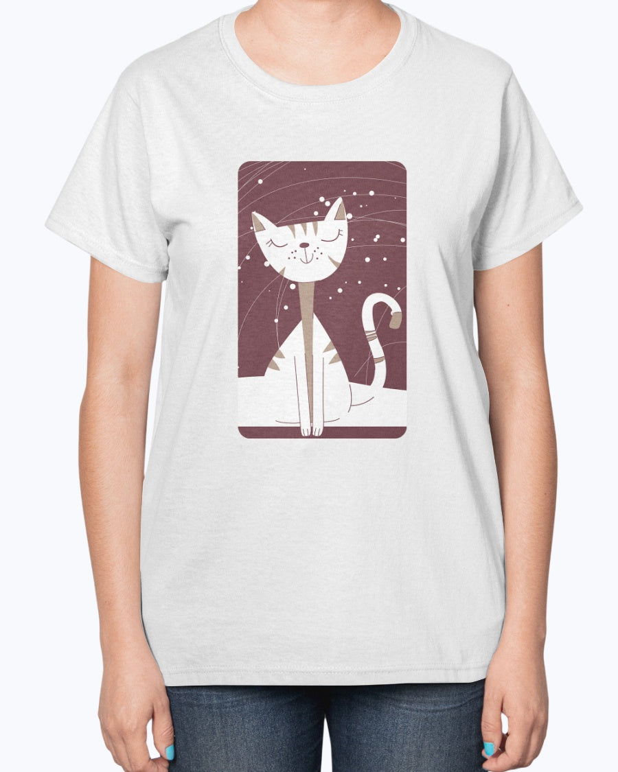 Gildan 2000L Ultra Cotton Ladies T-Shirt 14 colors Light Happy cat, design-2055