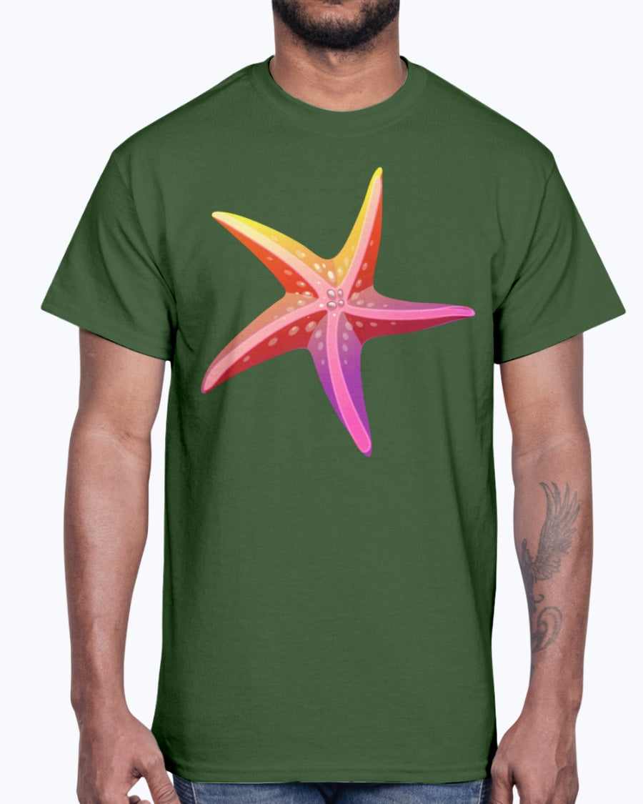 Men's Gildan Ultra Cotton T-Shirt . Sea starfish vector image cool art awesome drawing