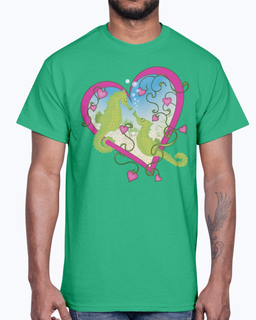 G2000 Unisex Ultra Cotton T-Shirt. Seahorse Love