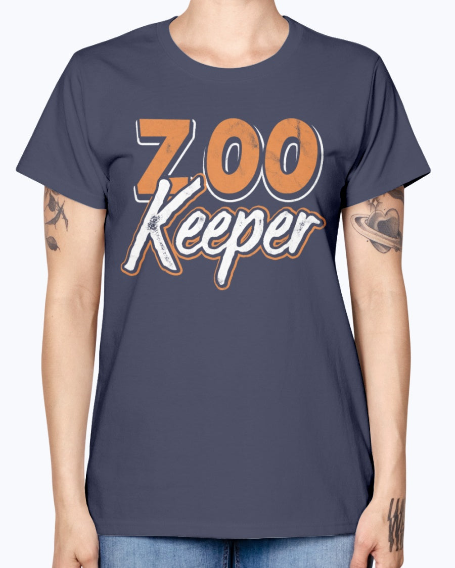 Gildan Ladies Missy T-Shirt 16 colors . Zoo Keeper