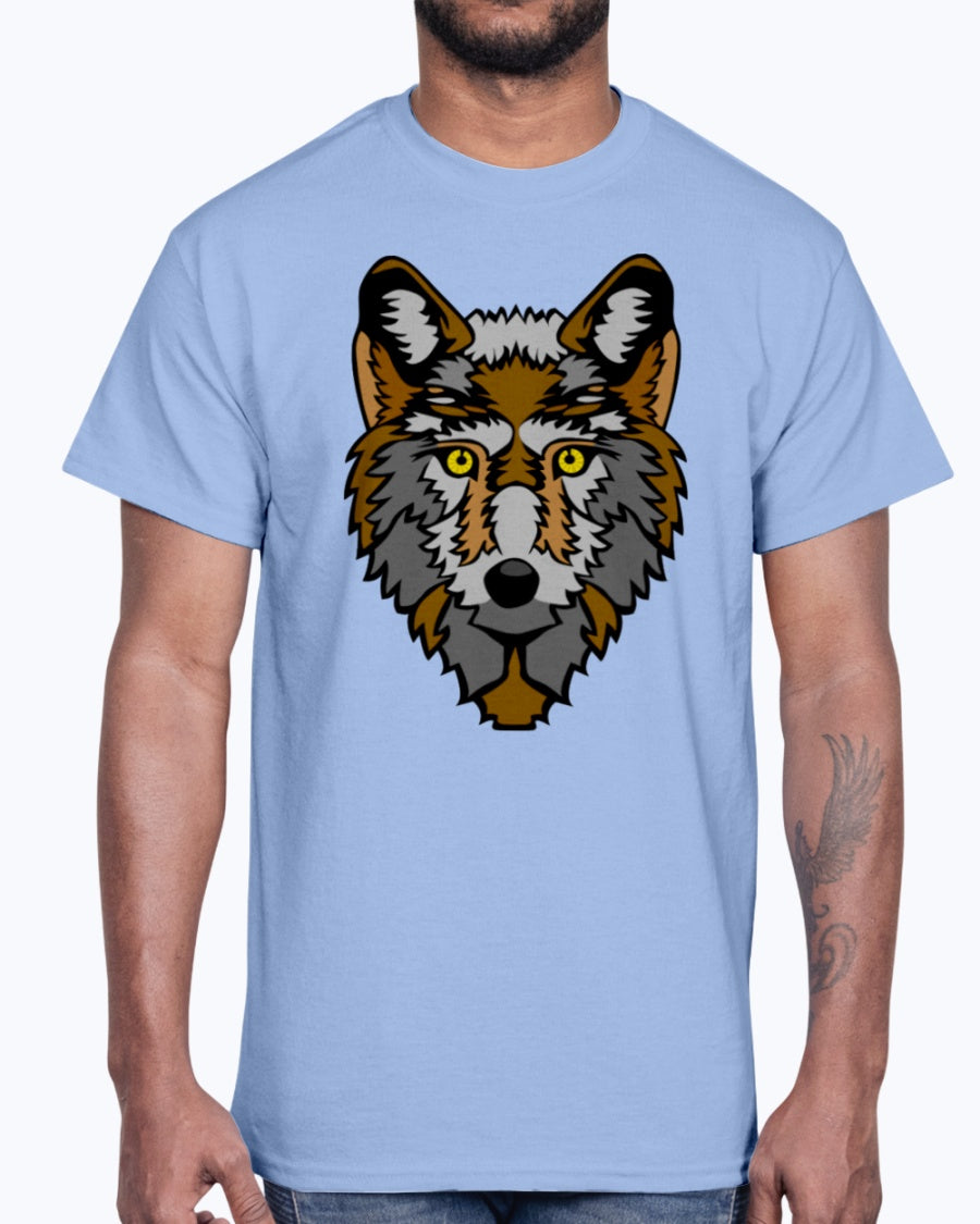 Men's Gildan Ultra Cotton T-Shirt 12 Dark colors Wolf wolfes wolves
