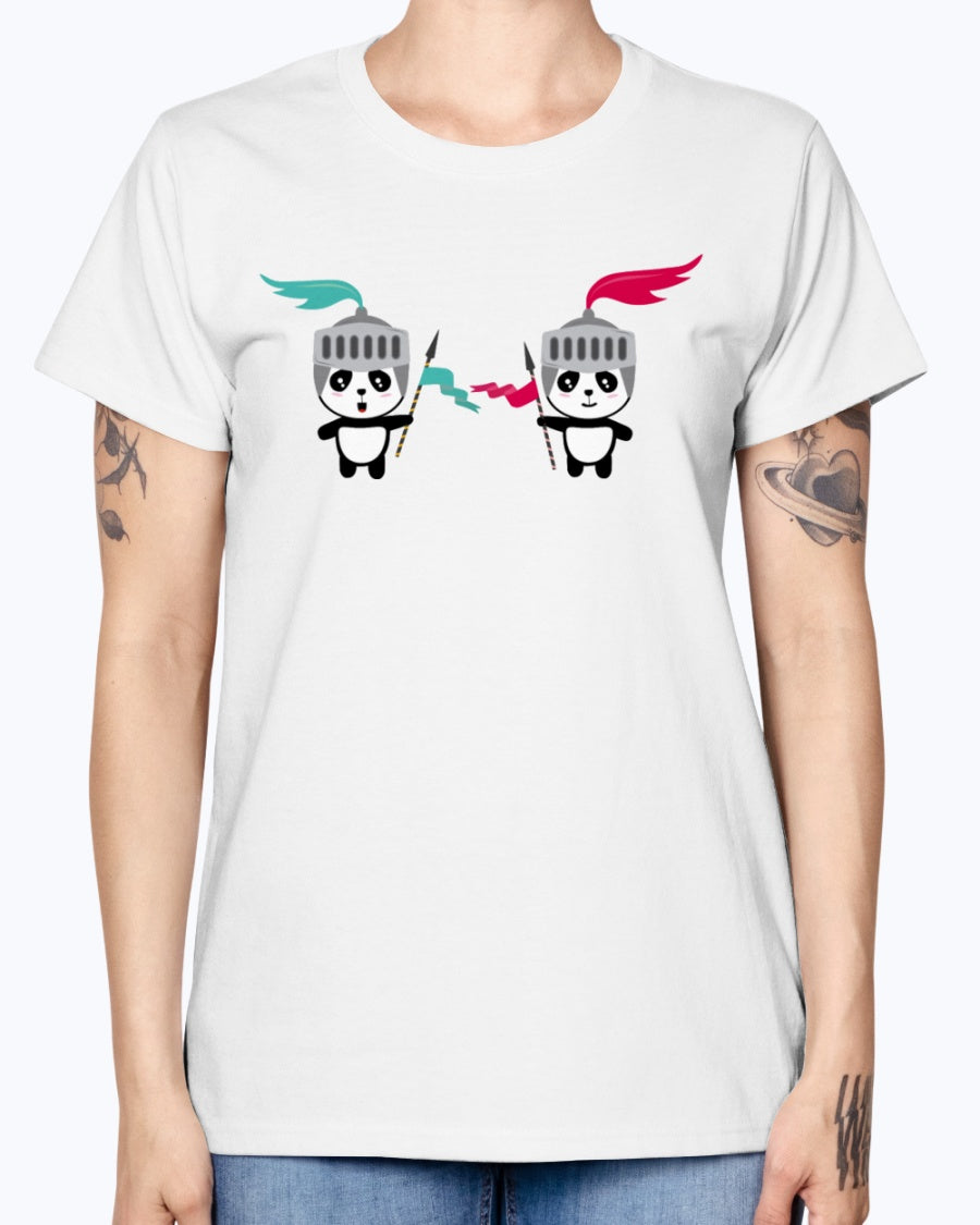 Gildan Ladies Missy T-Shirt. Cutest Panda Knights Baby & Toddler Shirts