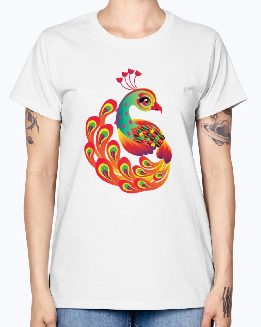 Gildan Ladies Missy T-Shirt 16 colors Peacock new design