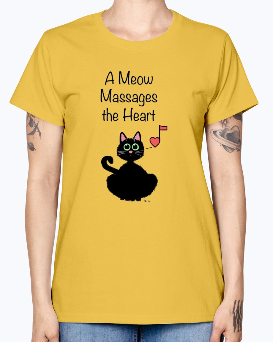 Gildan Ladies Missy T-Shirt A Meow Massages the Heart