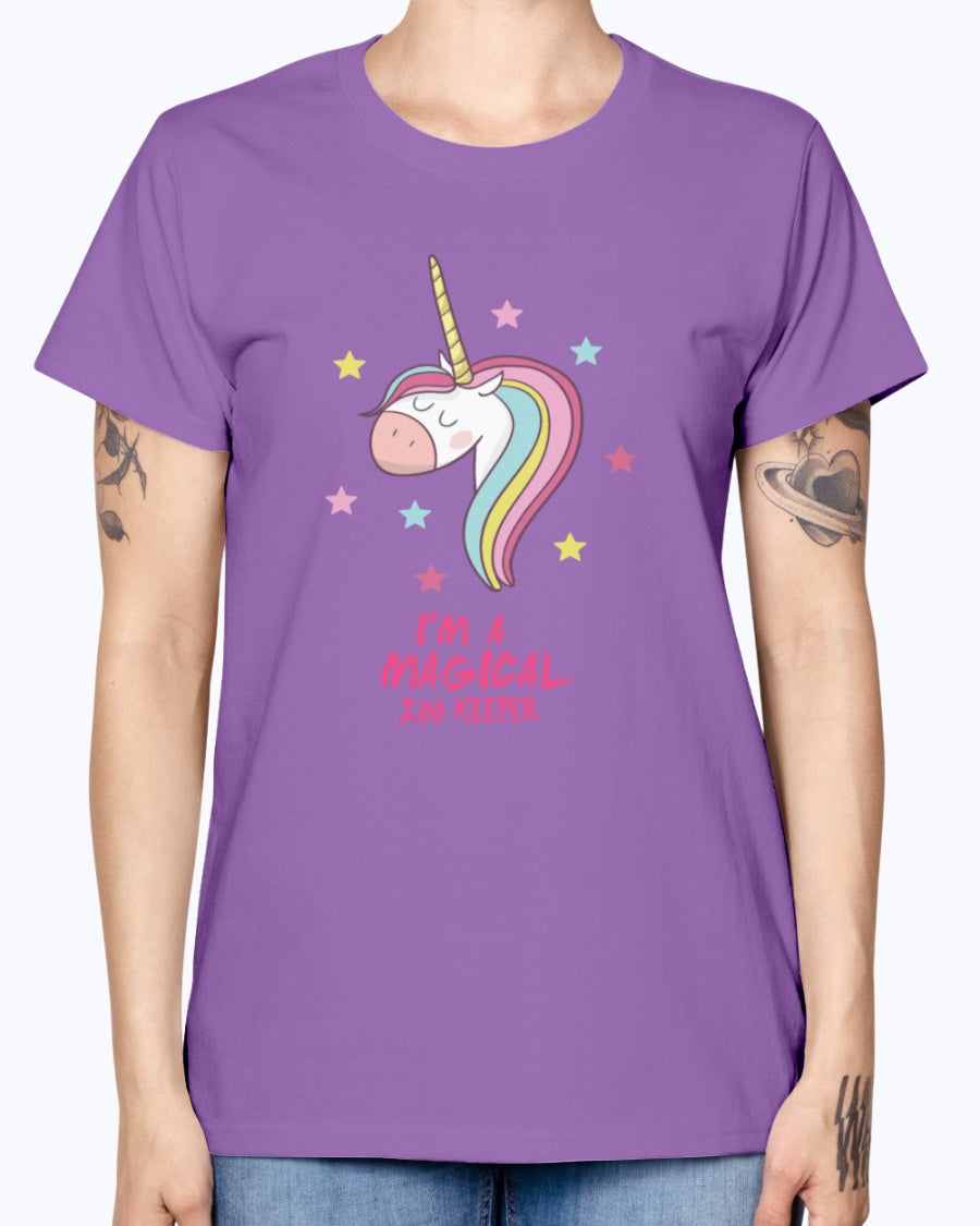 Gildan Ladies Missy T-Shirt 16 colors . Im a magical zoo keeper