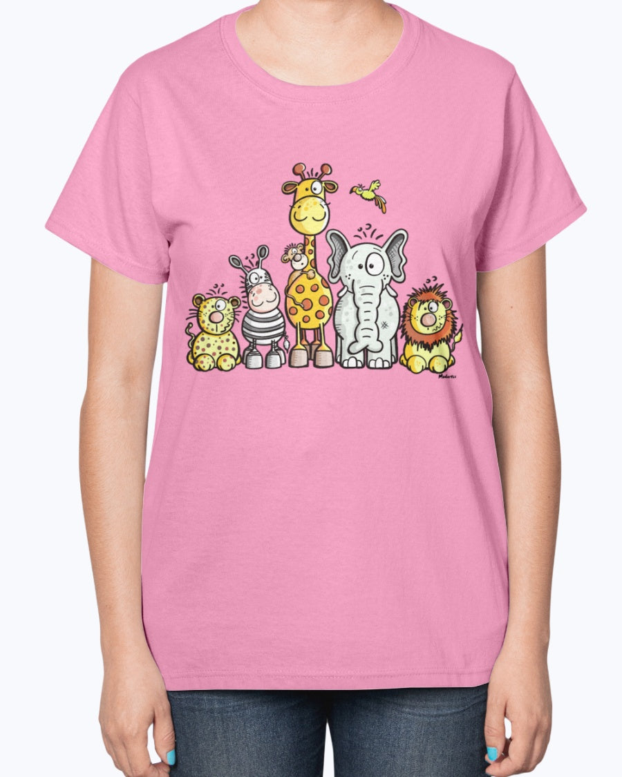 Gildan 2000L Ultra Cotton Ladies T-Shirt 14 colors Light Happy African Animal Team