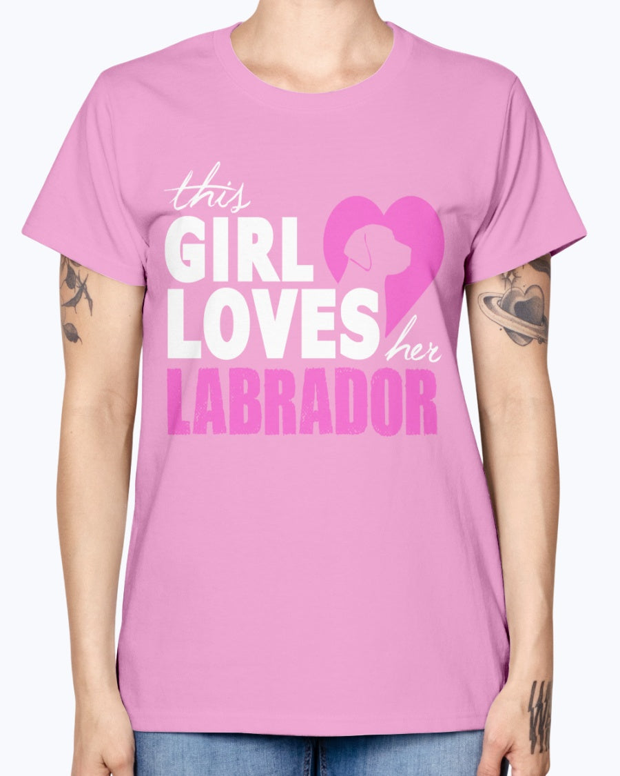 Gildan Ladies Missy T-Shirt 16 colors The girl loves her labrador