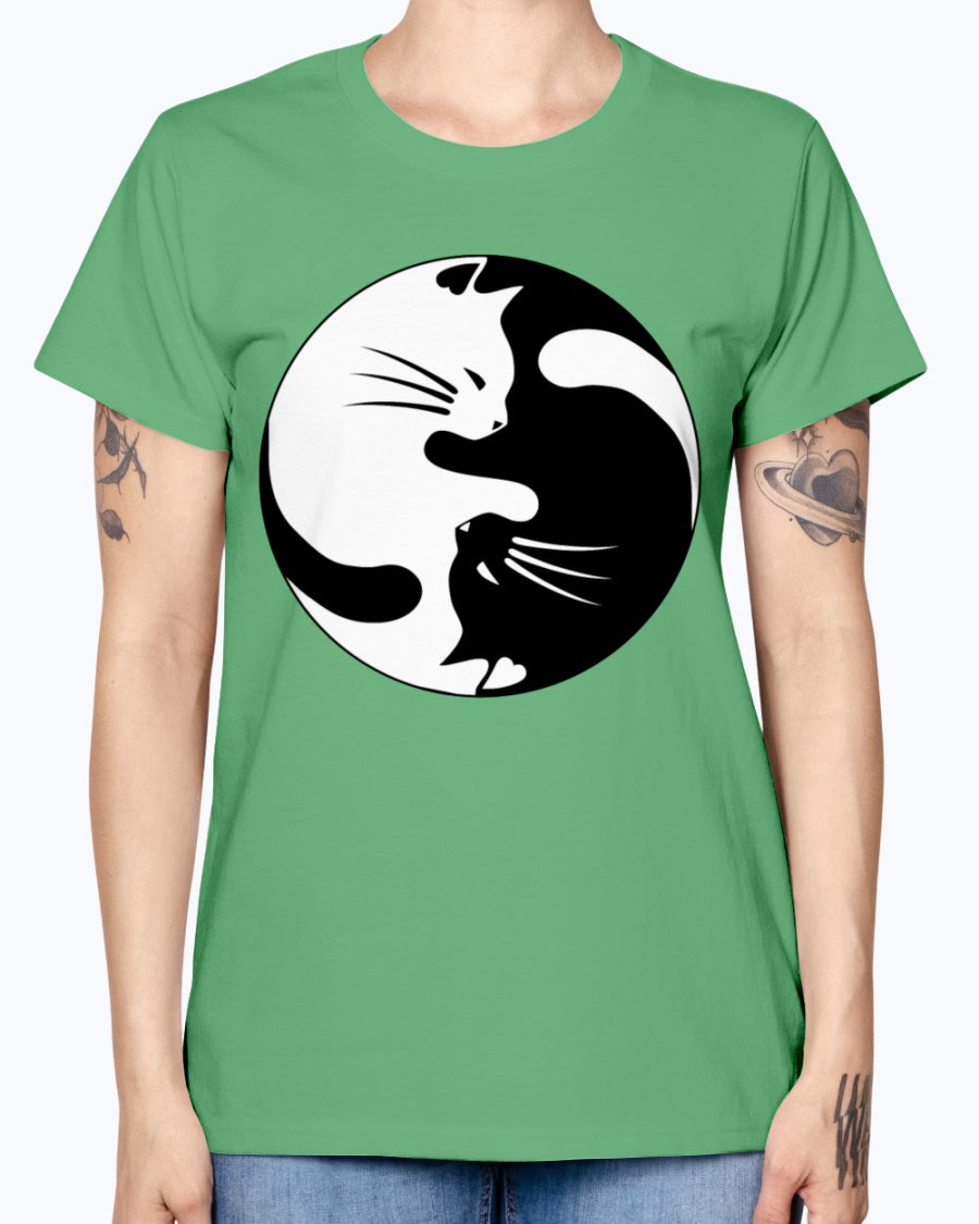 Gildan Ladies Missy T-Shirt Cats yin