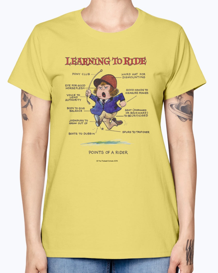 Gildan Ladies Missy T-Shirt. Thelwell Points Of A Rider Learning