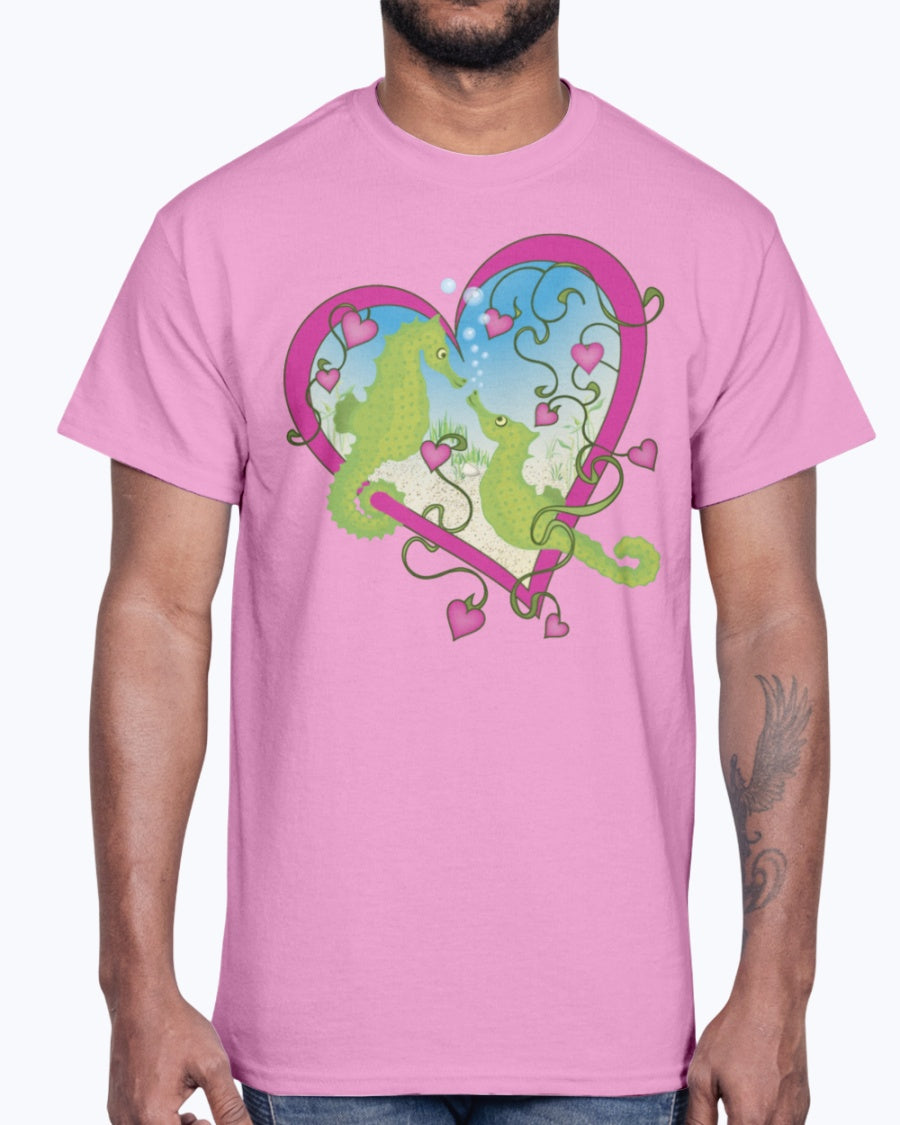 G2000 Unisex Ultra Cotton T-Shirt. Seahorse Love