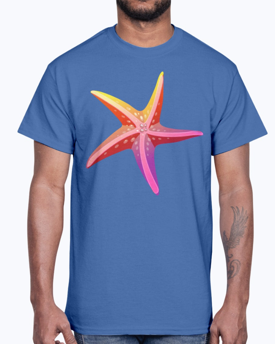 Men's Gildan Ultra Cotton T-Shirt . Sea starfish vector image cool art awesome drawing