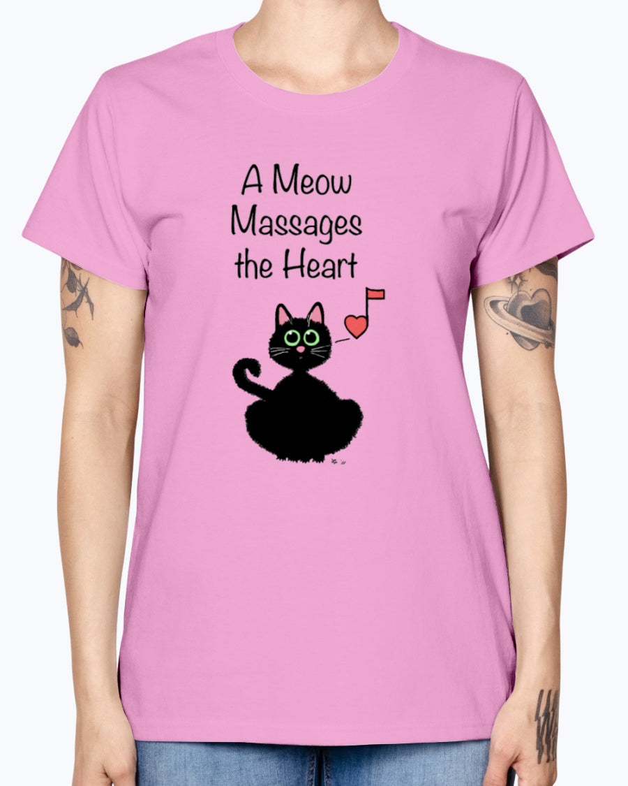 Gildan Ladies Missy T-Shirt A Meow Massages the Heart