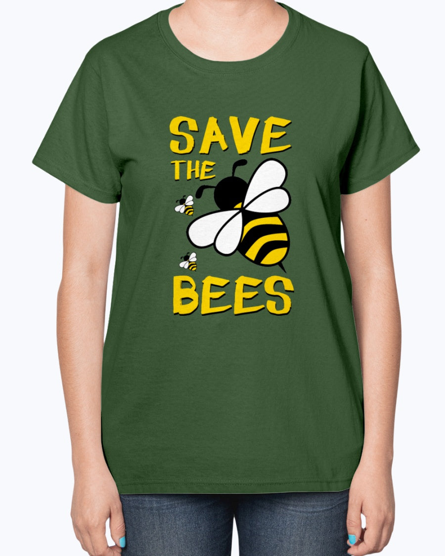 Gildan 2000L Ultra Cotton Ladies T-Shirt 13 colors Dark Save the BEES 2