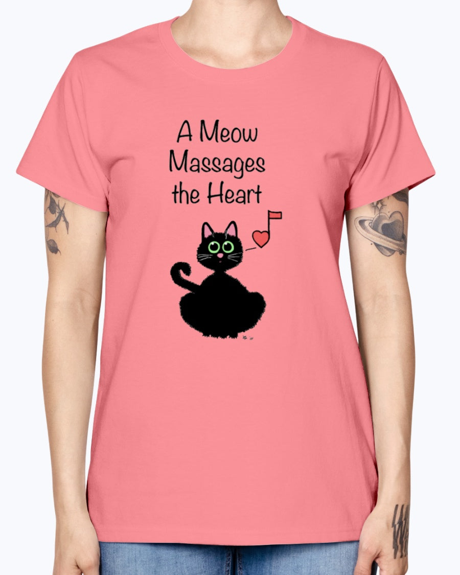 Gildan Ladies Missy T-Shirt A Meow Massages the Heart