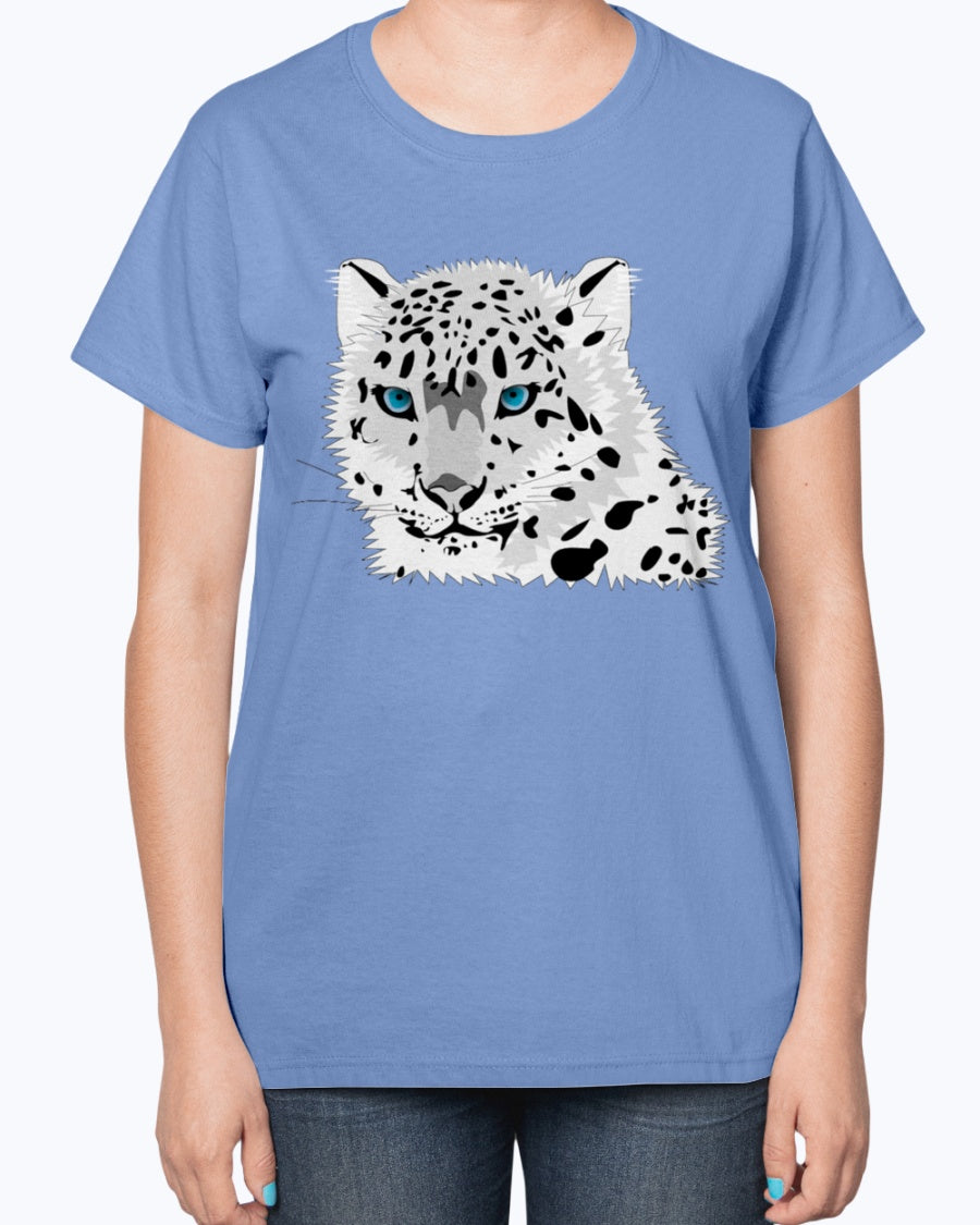 Gildan 2000L Ultra Cotton Ladies T-Shirt 13 colors Dark. Animal snow leopard