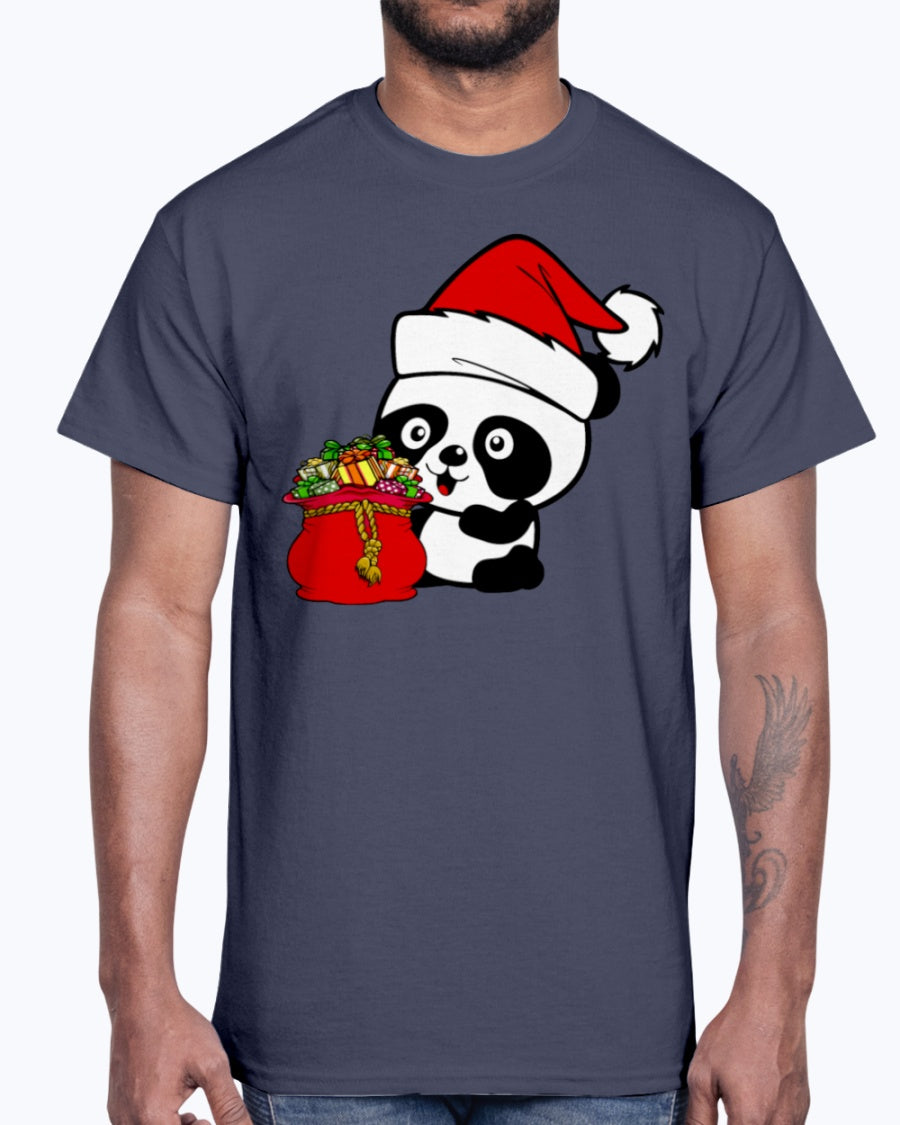 Men's Gildan Ultra Cotton T-Shirt .Santa Panda