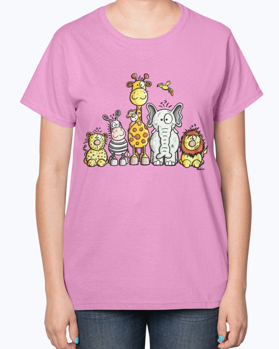 Gildan 2000L Ultra Cotton Ladies T-Shirt 14 colors Light Happy African Animal Team