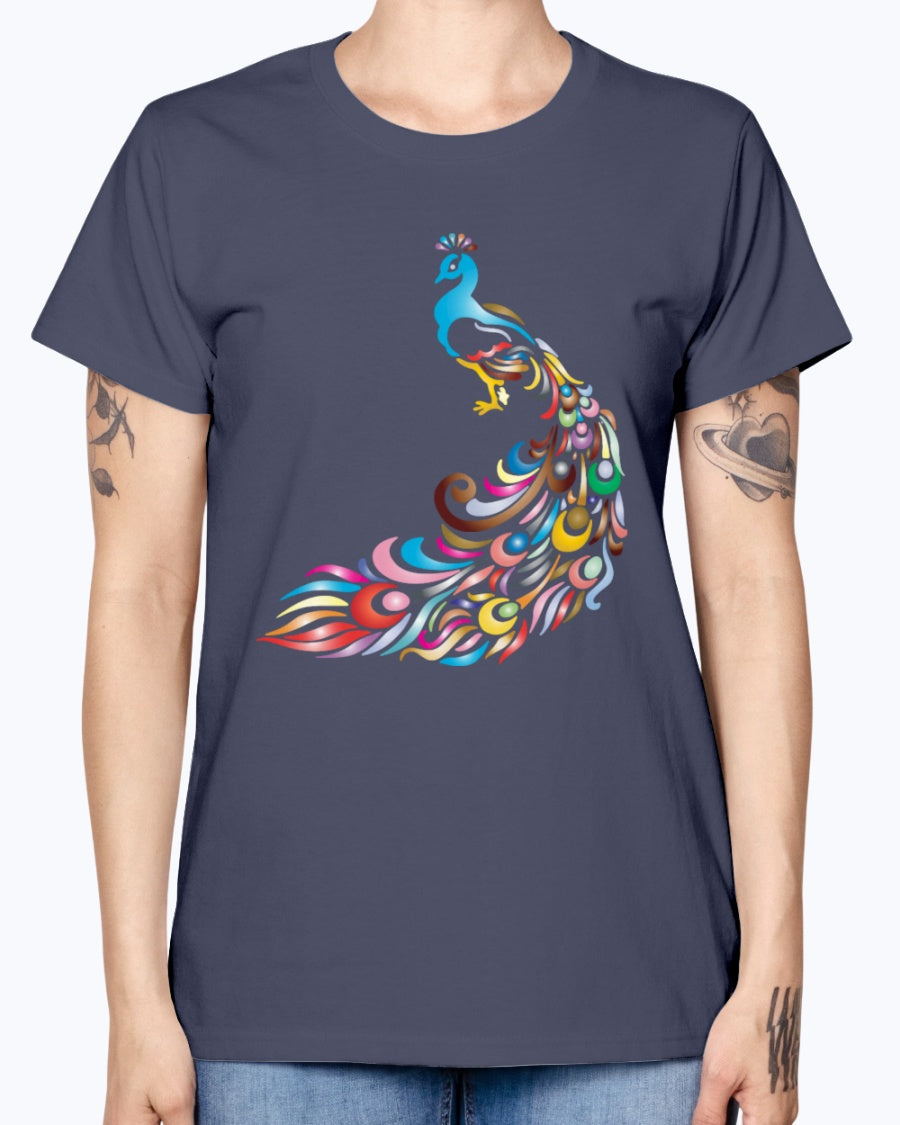Gildan Ladies Missy T-Shirt 16 colors Chromatic Peacock 2 No Background